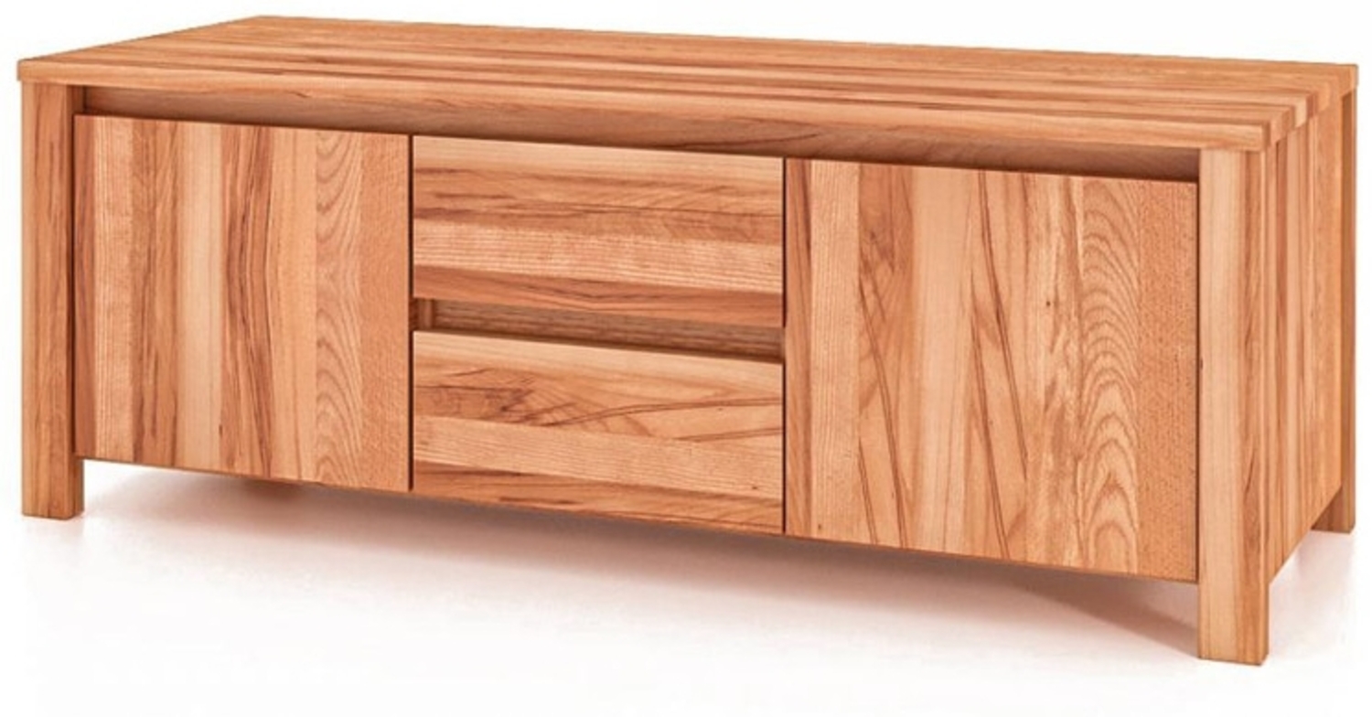 Kommode Tinci aus Kernbuche massiv 115x45x43 mit 2 Türen 2 Schubladen Holzbeinen Bild 1