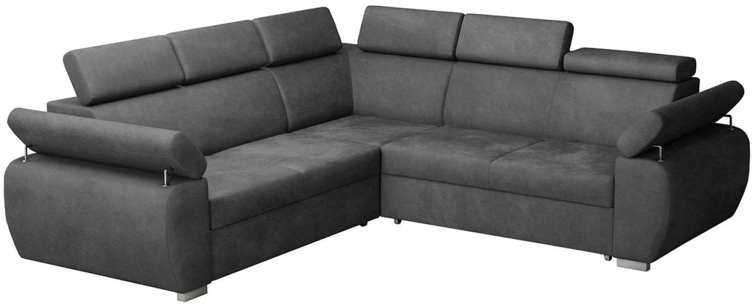 Ecksofa Boston Maxi mit Schlaffunktion, Bettkasten, Einstellbare Kopfstützen (Farbe: Kronos 22) Bild 1