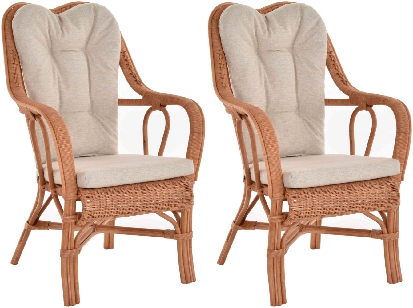 Krines Home Loungesessel Set/2 Rattan Wintergartensessel Harrison Wintergarten Rattansessel (2-St, 2er-Set), hohe Rückenlehne mit Armlehne Bild 1