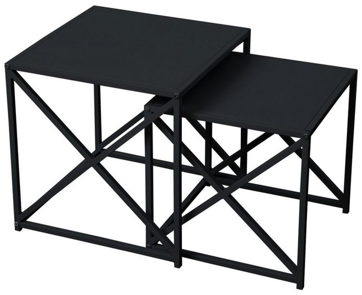 SVITA Couchtisch GEMO (2er Set), Sofatisch, Couchtisch, Nachttisch, Metall, Schwarz Bild 1