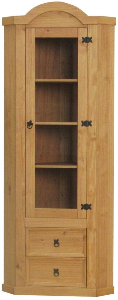 Eckschrank New Mexico Kiefer massiv natur Mexiko Wohnzimmer Vitrine Schrank Bild 1