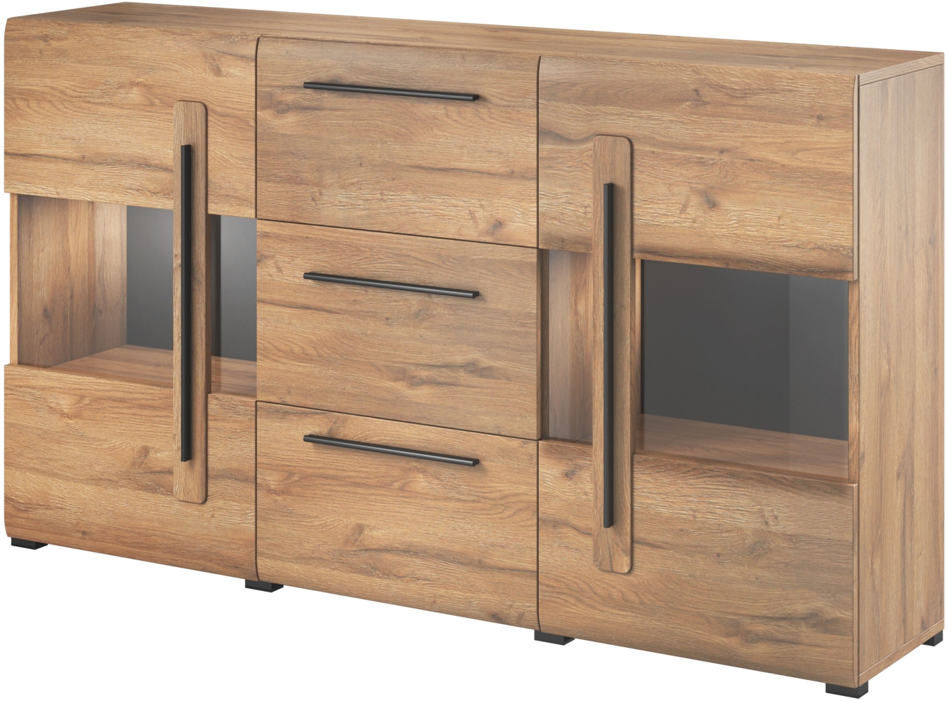 Sideboard Tulsa Kommode 180x39x103cm MDF Eiche Grandson 2-türig Bild 1