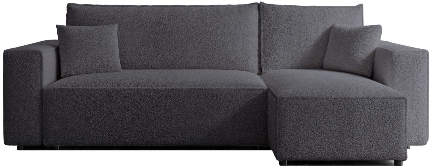 Selsey 'Scarlo' Ecksofa mit Schlaffunktion, Stauraum und Bouclé-Bezug, dunkelgrau, 83 x 244 x 145 cm Bild 1