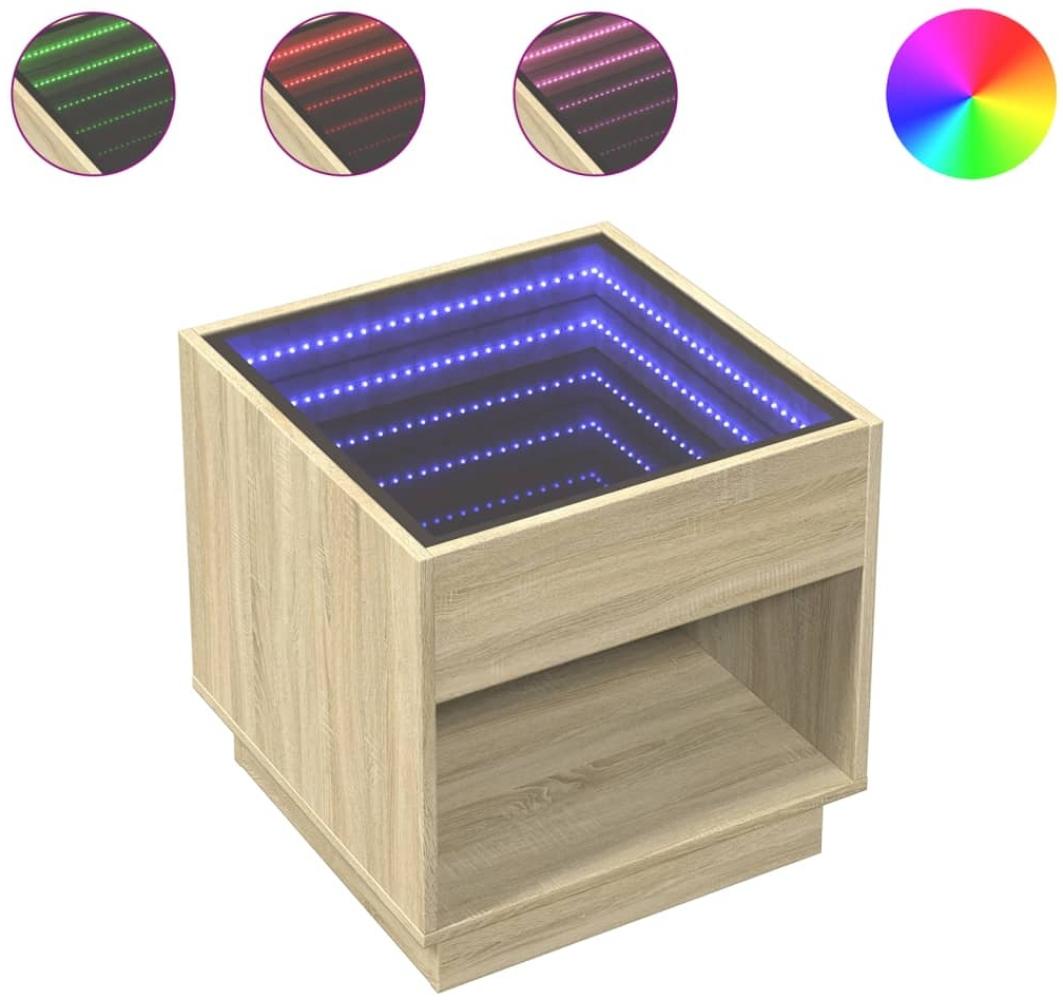 vidaXL Couchtisch mit Infinity-LED Sonoma-Eiche 50x50x50 cm 847653 Bild 1