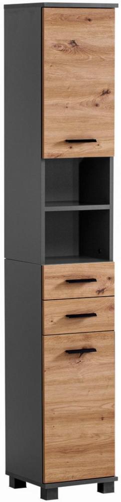 Schildmeyer Hochschrank Palermo, Holzwerkstoff, Anthrazit/Artisan Eiche Dekor, 30,3 x 23,6 x 180,9 cm (B/T/H) Bild 1