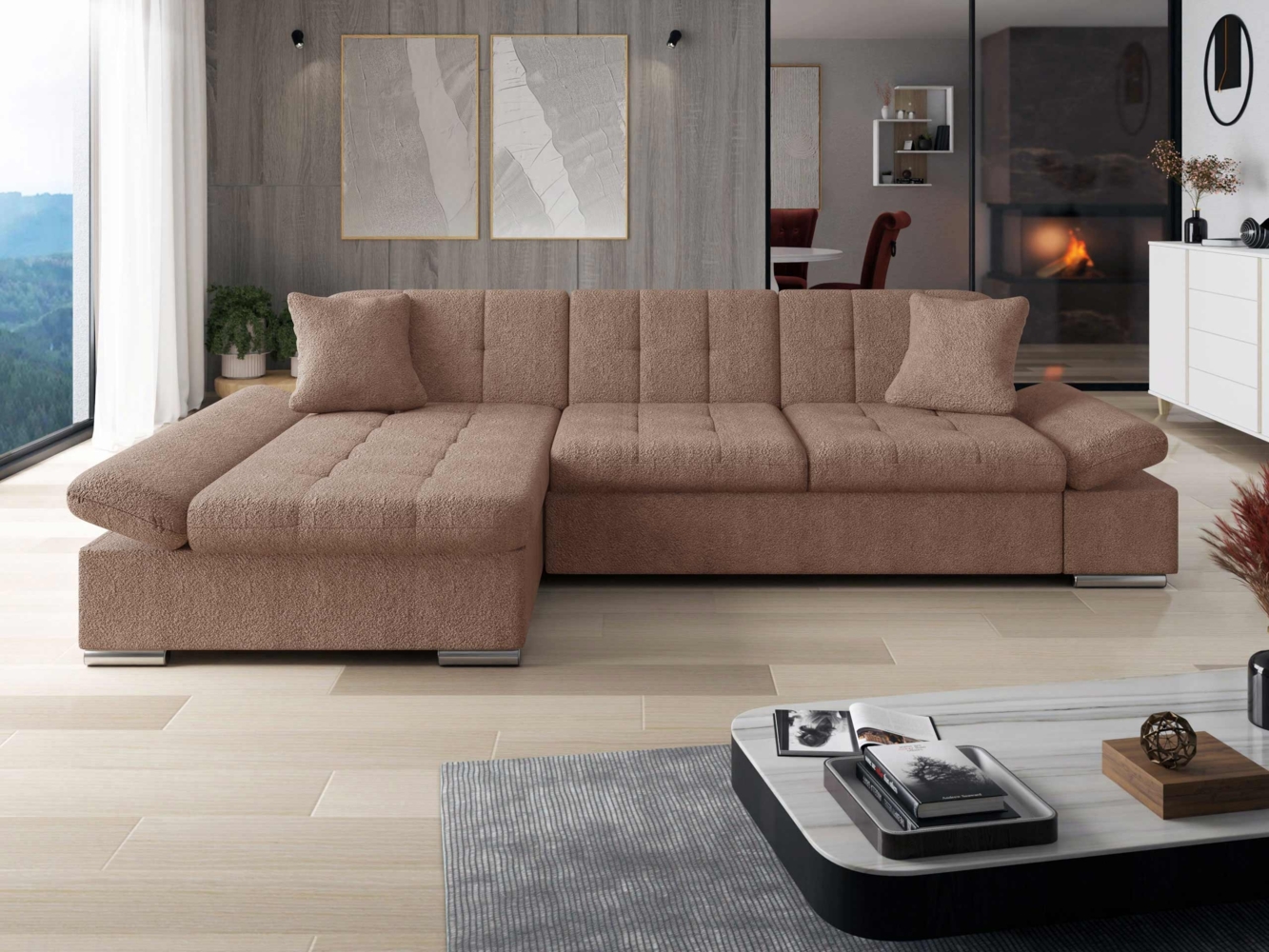 Ecksofa Malwi (Farbe: Coral 45, Seite: Links) Bild 1