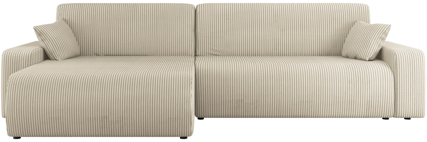 Ecksofa Pixalo L Cord Maxi mit Bettkasten und Schlaffunktion (Farbe: Poso 100) Bild 1