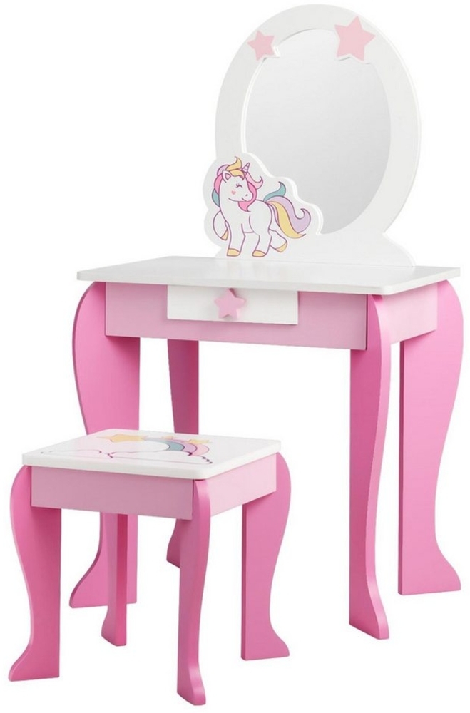 KOMFOTTEU Schminktisch Frisiertisch (Set), mit Hocker, für Mädchen von 3-7 Jahren Bild 1