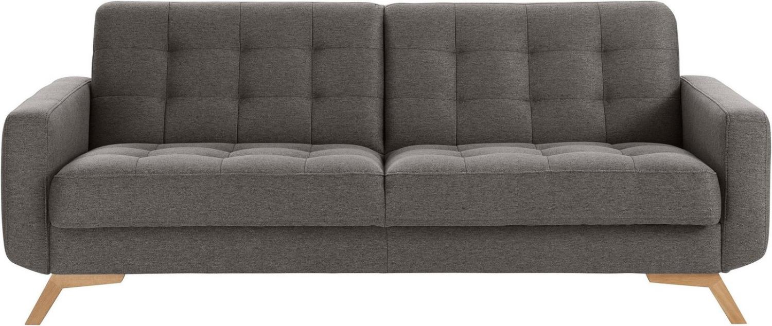 exxpo - sofa fashion 3-Sitzer Fiord, aktuelles Design, tolle Detailverarbeitung im Sitz und Rücken, bequem, wahlweise Kippcouch mit Bettfunktion und Bettkasten, Holzfuß Bild 1