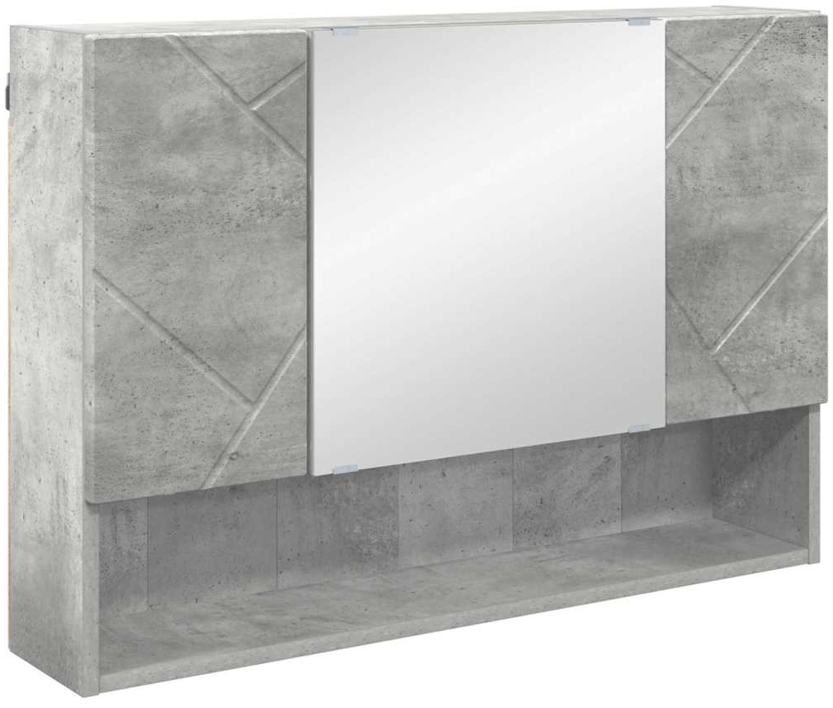 vidaXL Badezimmer-Spiegelschrank mit Tür Betongrau 80 x 17 x 55 cm 883357 Bild 1