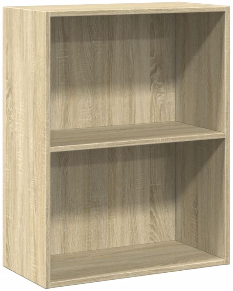 vidaXL Bücherregal 2 Fächer Sonoma-Eiche 60x30x76,5 cm Holzwerkstoff 800966 Bild 1