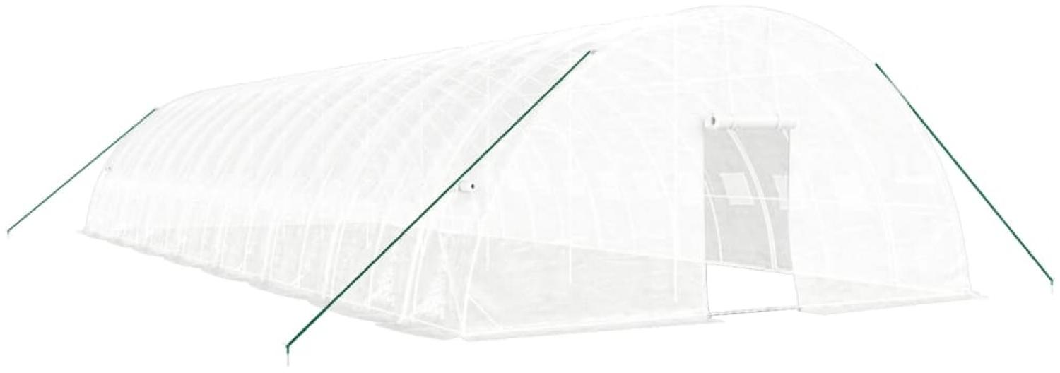 vidaXL Gewächshaus mit Stahlrahmen Weiß 96 m² 16x6x2,85 m 3188122 Bild 1