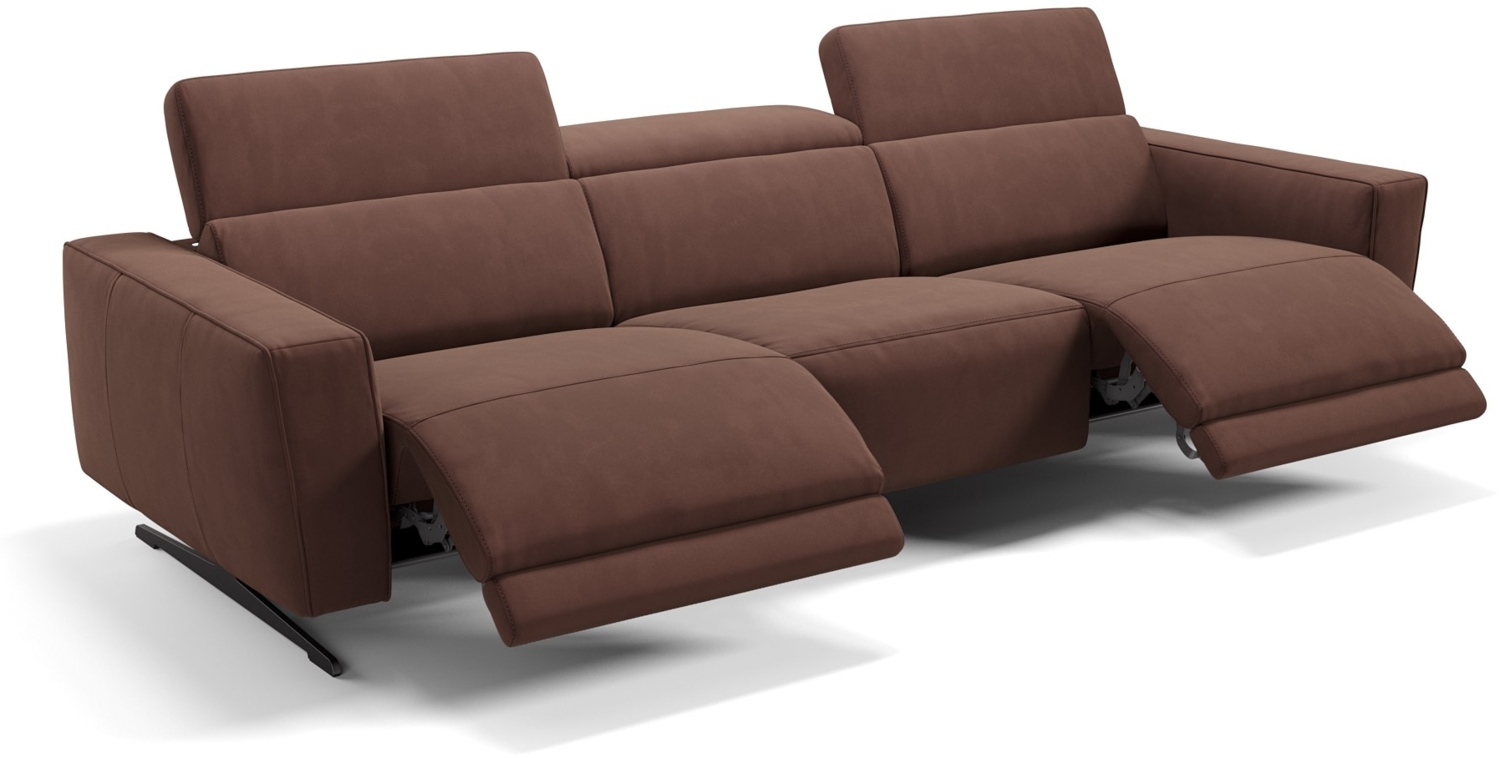 Sofanella Stoffsofa ALESSO 3-Sitzer Sitzverstellung Couch in Dunkelbraun XL: 288 Breite x 108 Tiefe Bild 1