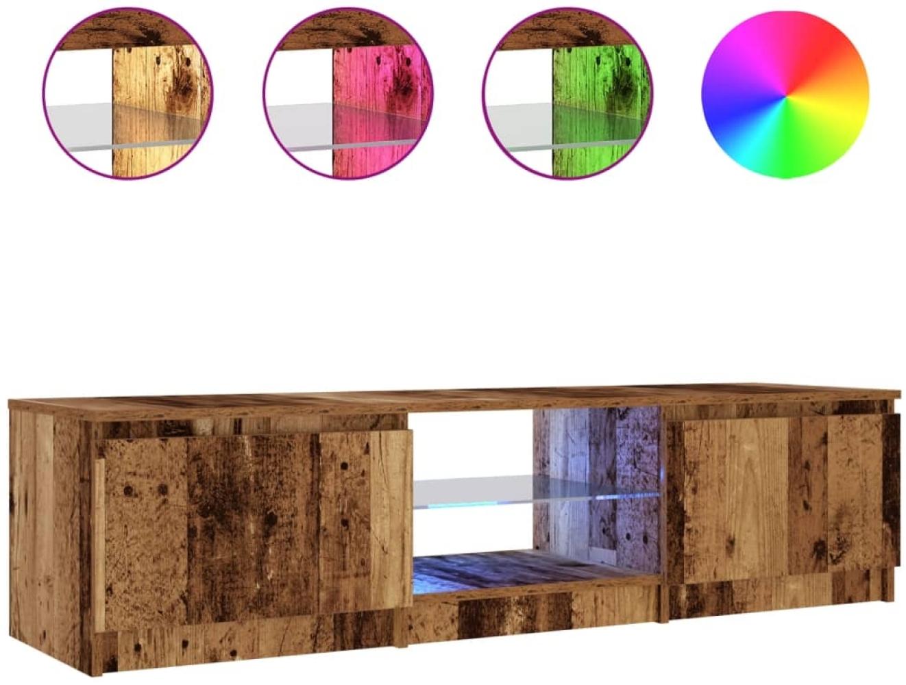 vidaXL TV-Schrank mit LED-Leuchten Altholz-Optik 140x40x36 cm 856349 Bild 1