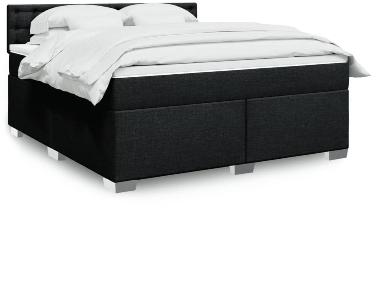 vidaXL Boxspringbett mit Matratze Schwarz 180x200 cm Stoff 3285983 Bild 1