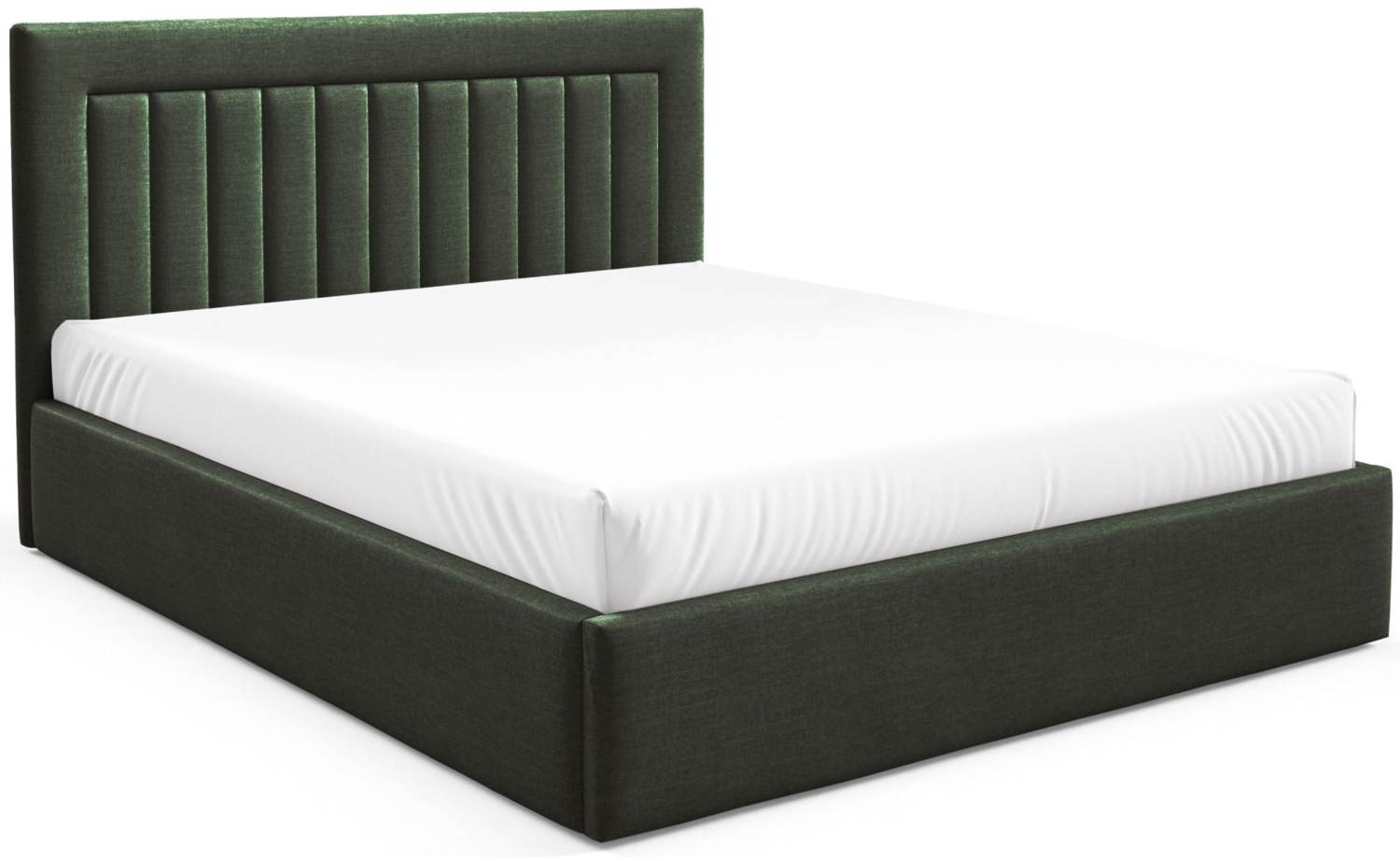Selsey 'Averin' Polsterbett 160x200 mit Bettkasten, dunkelgrün Velours Bild 1