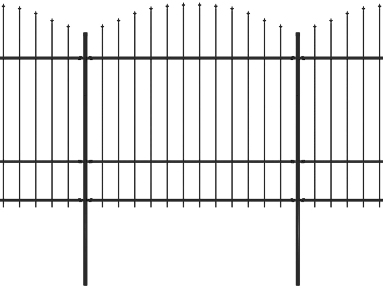 vidaXL Gartenzaun mit Speerspitze Stahl 1426 x 175 cm Schwarz 277746 Bild 1
