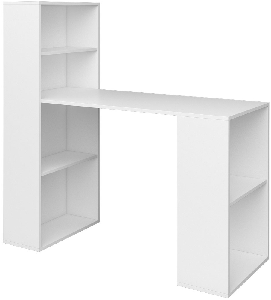 Regal-Schreibtisch Wels Computertisch 120x52x121cm weiß Bild 1
