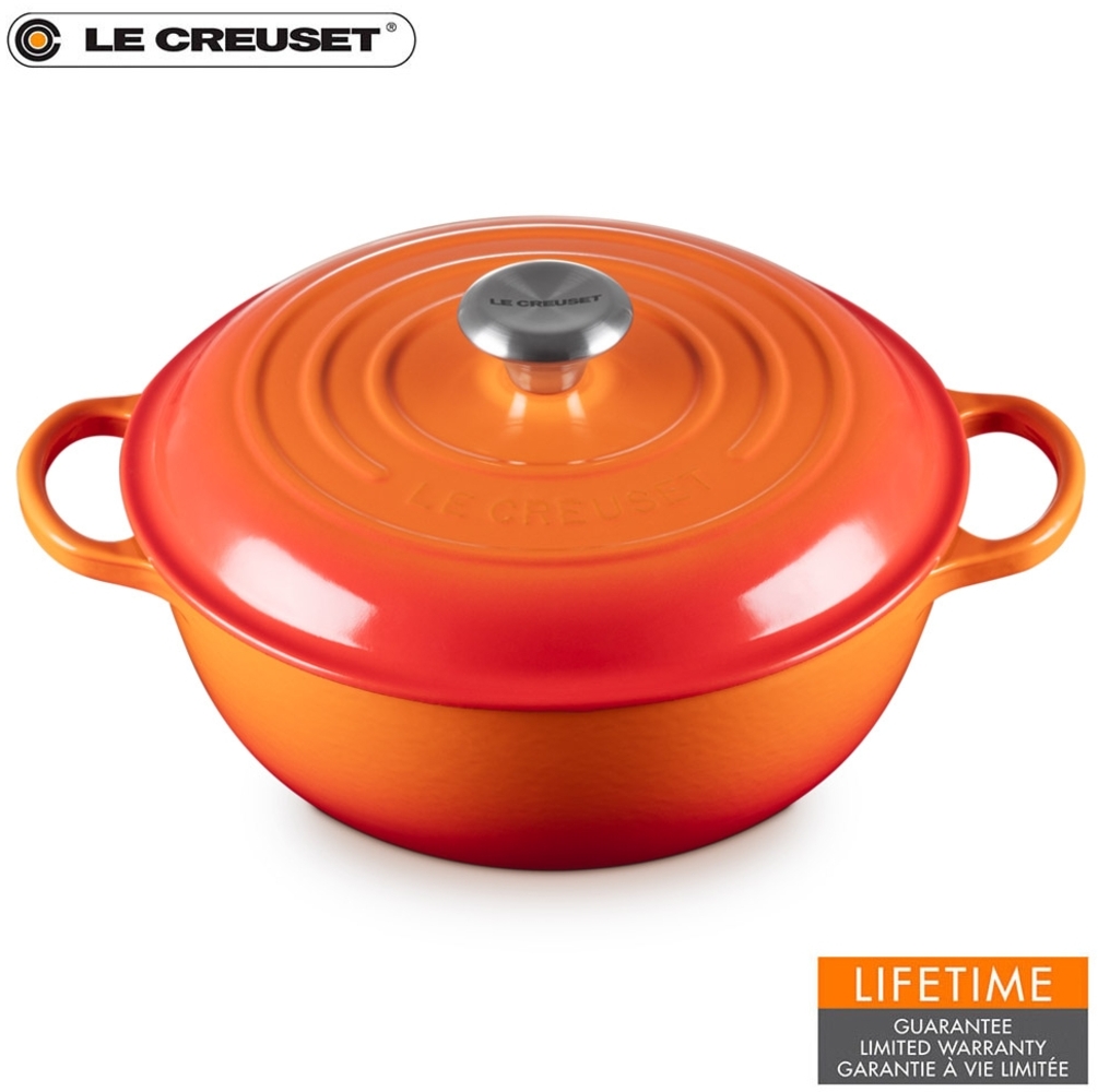 Le Creuset Stew Pot Rund Signature 26 cm ofenrot - Orange - 26 cm Bild 1