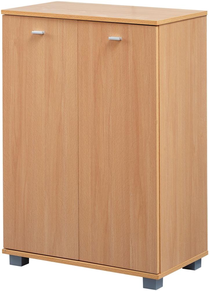 Kadima Design Schuhschrank-Kommode für bis zu 12 Paar Schuhe, 2 Türen, 3 Einlegeböden. Braun, 60x35x90 cm Bild 1