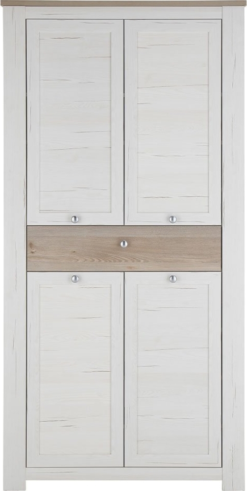 Schuhschrank Bruneck / Brixen, Holzwerkstoff, Weiß, Holzfarben, 98 x 195 x 38 cm Bild 1
