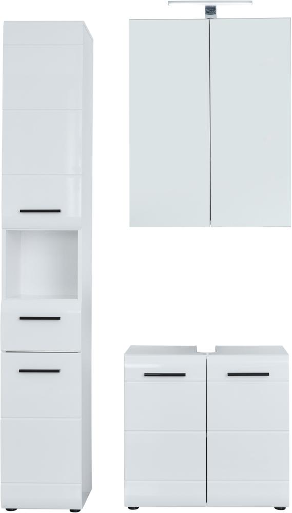 trendteam Badezimmer 3 tlg Badmöbel Set Kombination Badschrank 115 x 182 x 31 cm Bild 1