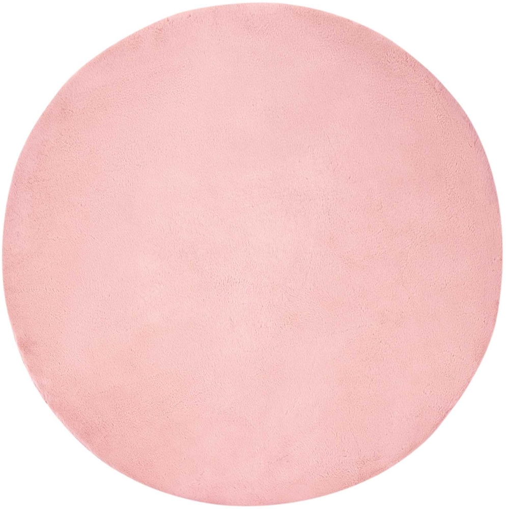 vidaXL Kunstfell Hasen Teppich Olite Rosa Ø 120 cm Polyester 42021713 Bild 1