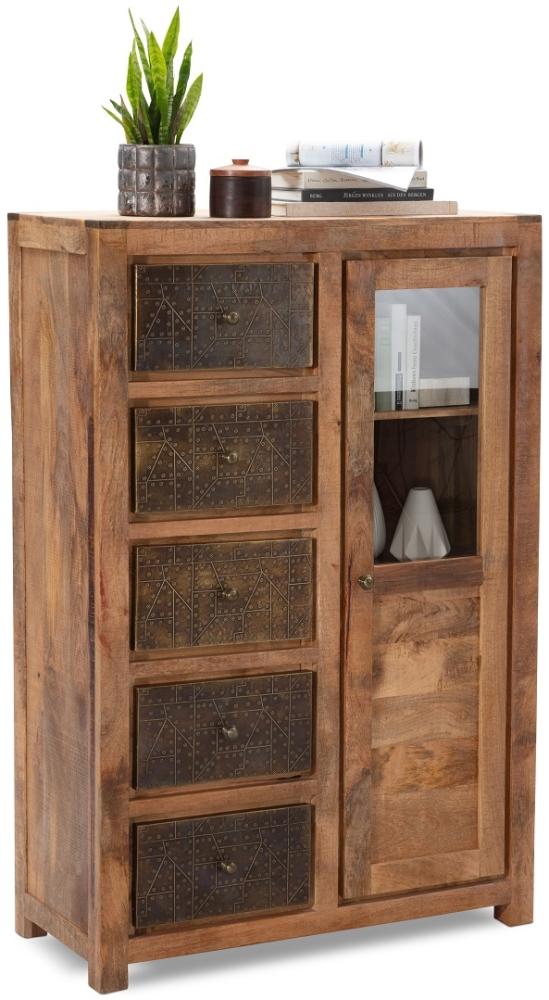 Highboard 100x150cm "Delhi" Mango & Messing Bild 1