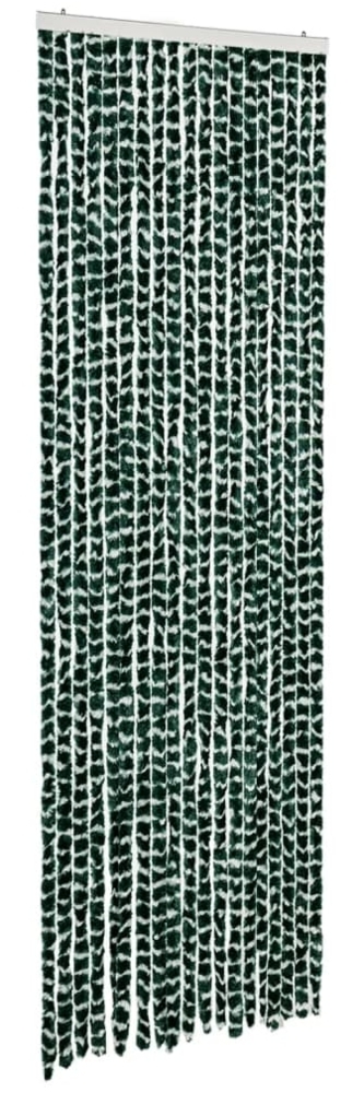 vidaXL Fliegenvorhang Grün und Weiß 56x200 cm Chenille 377383 Bild 1