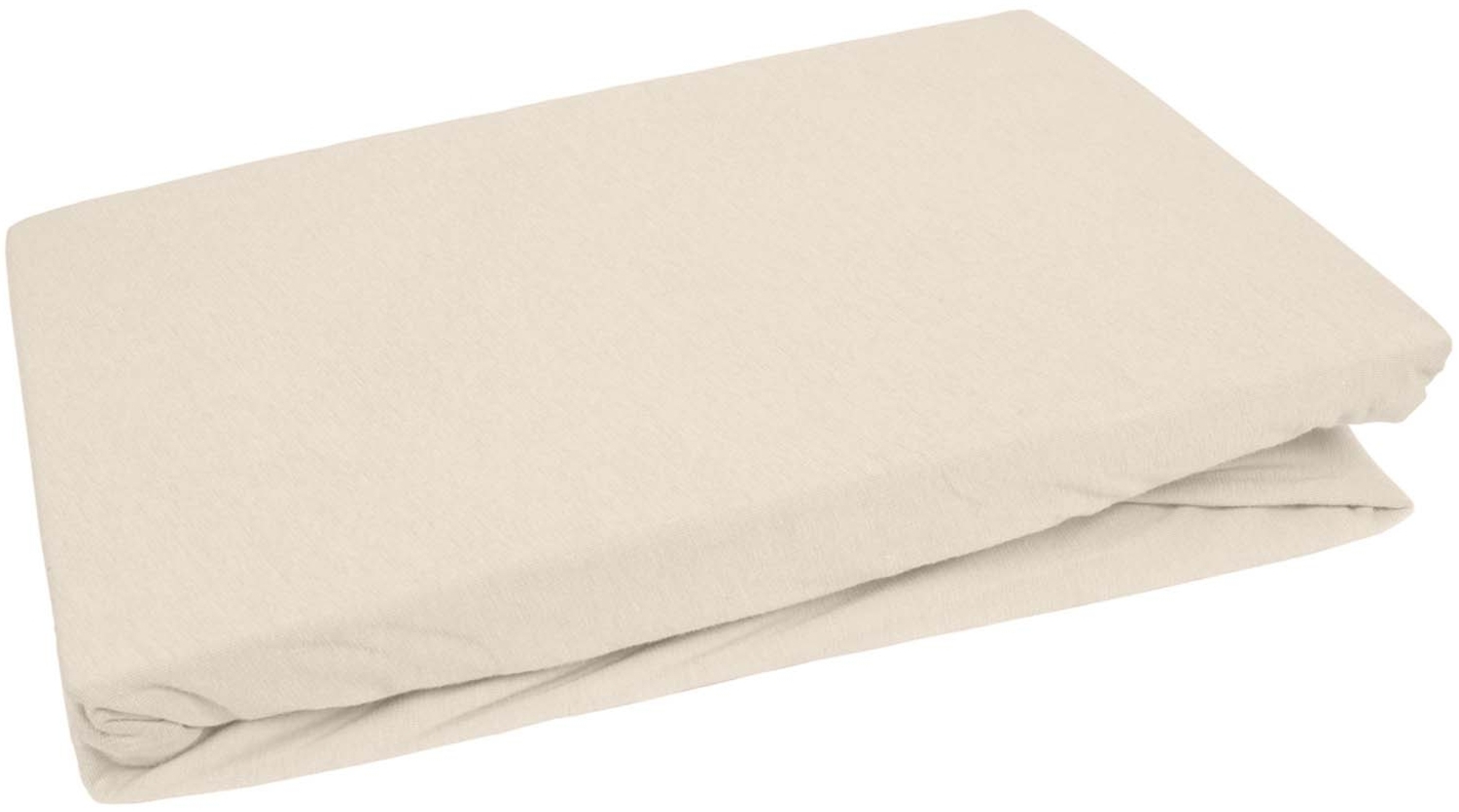 Bettwaesche-mit-Stil Jersey Spannbettlaken beige 70x140cm Höhe bis 10cm Bild 1