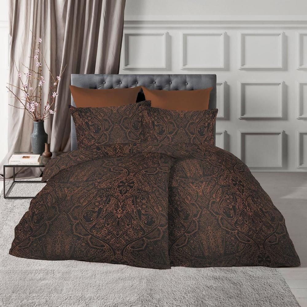 Fleuresse Black Premium Mako-Brokat-Damast Bettwäsche mit Uni Wendeseite 484313 messing Größe: 200x220 cm Bild 1