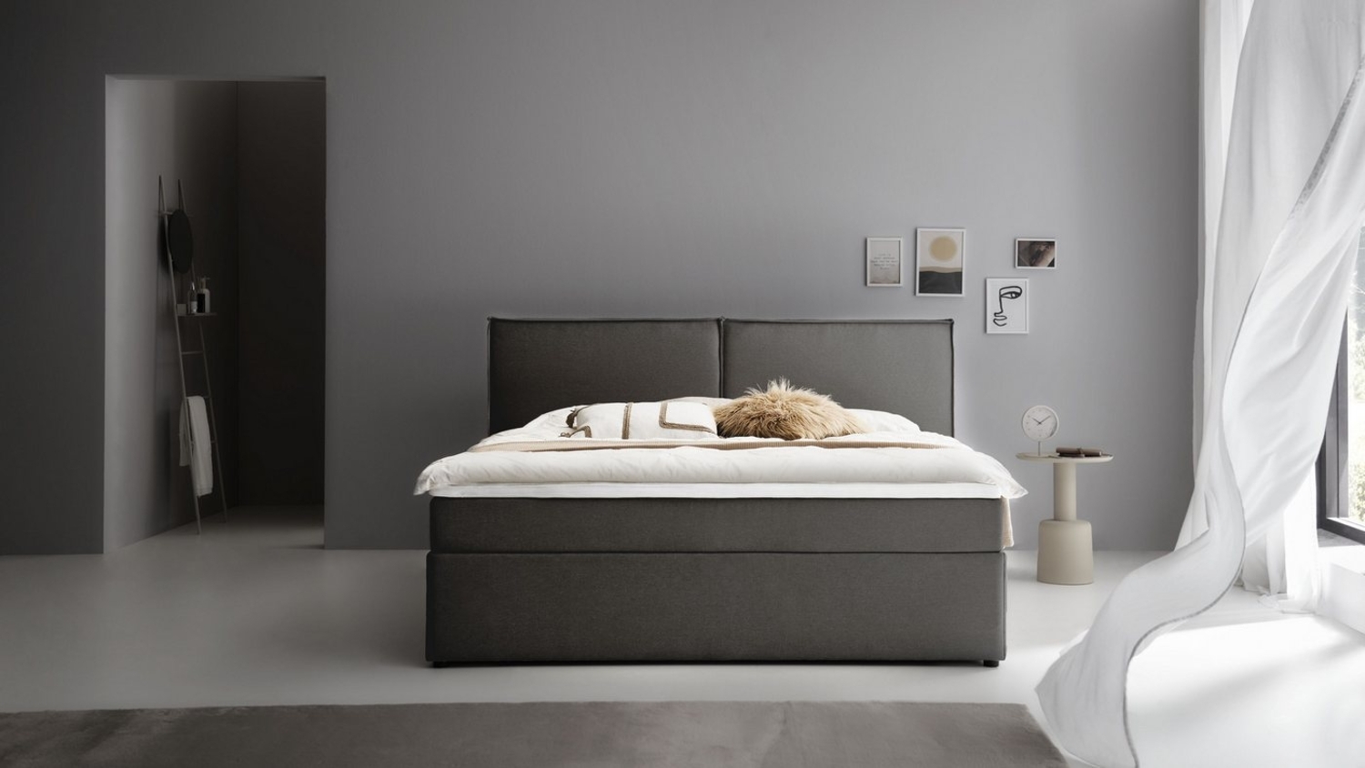 ATLANTIC home collection Boxbett NIKITA, bodentiefes Bett, wahlweise mit Matratze und Topper Bild 1