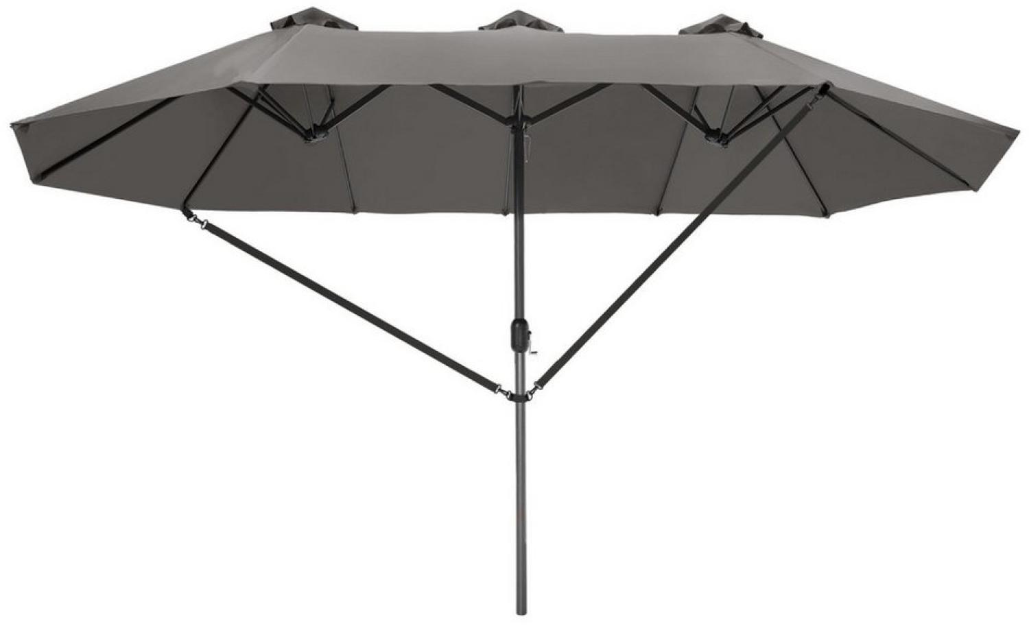 tectake Sonnenschirm Silia, geeignetes Set für Terrasse oder Garten, Parasol inkl. Windsicherung und Schutzhülle, 460 x 270 cm Bild 1