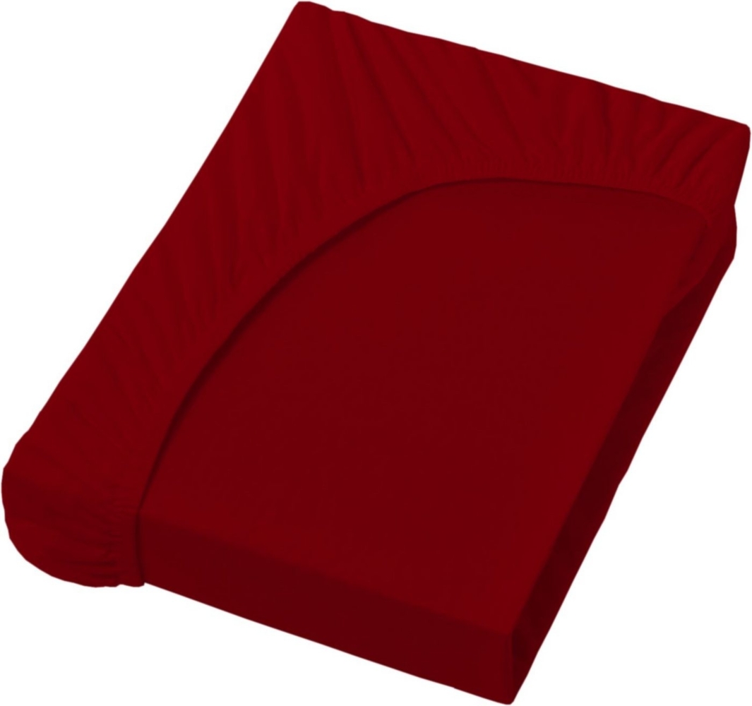 Formesse Spannbetttuch Bella Gracia La Piccola | Für Boxpring Topper 90x190-200 cm carminrot (0188) Bild 1