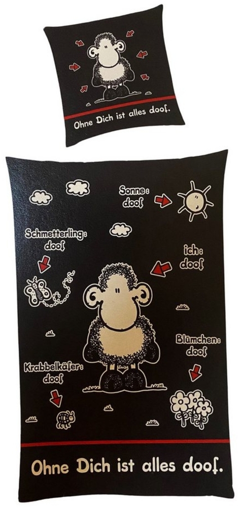 Sheepworld Bettwäsche Bettwäsche Bettbezug 2-tlg 135x200cm Sheepworld "ohne Dich ist alles Bild 1