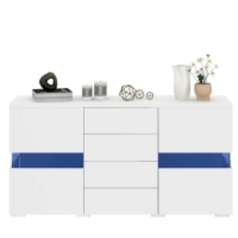 ComfortXL Sideboard M1654, Holzwerkstoff, Weiß, 145x72x35cm Bild 1