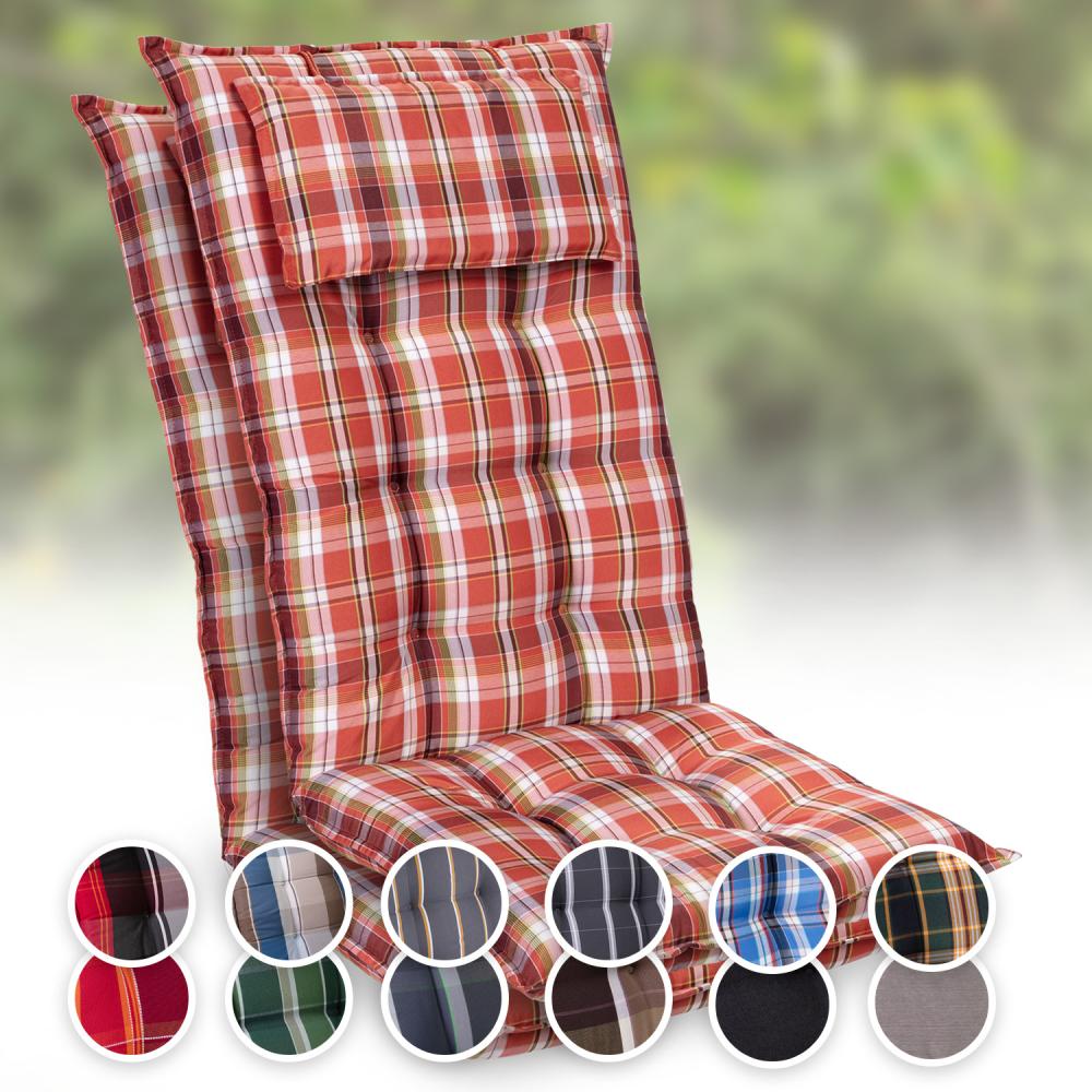 Sylt Polsterauflage Sesselauflage Kopfkissen Polyester 50 x 120 x 9 cm Rot / Weiß Bild 1