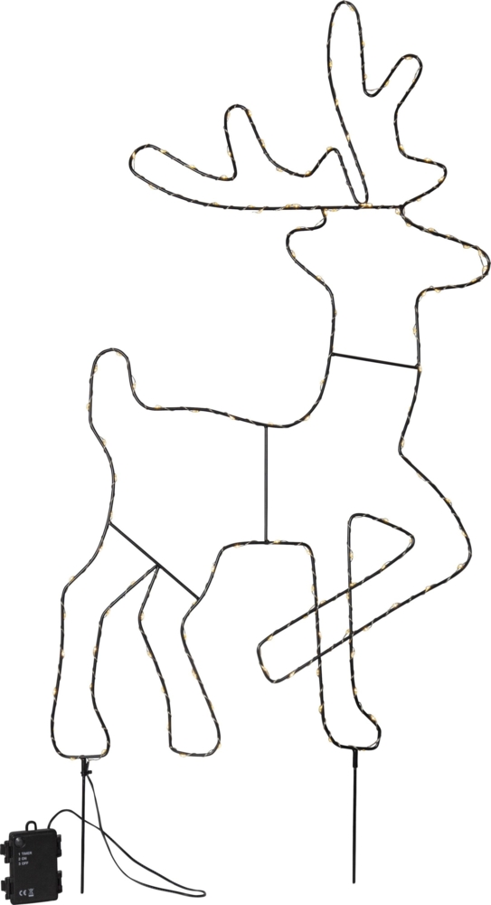Weihnachtsbeleuchtung Cupid Rentier 130 LEDs 88x50cm Bild 1