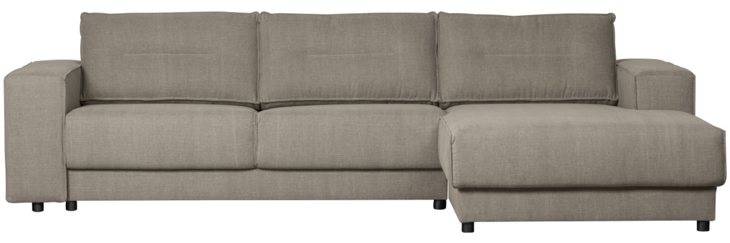 Chaiselongue Randy aus Leinenstoff Rechts, Taupe Bild 1