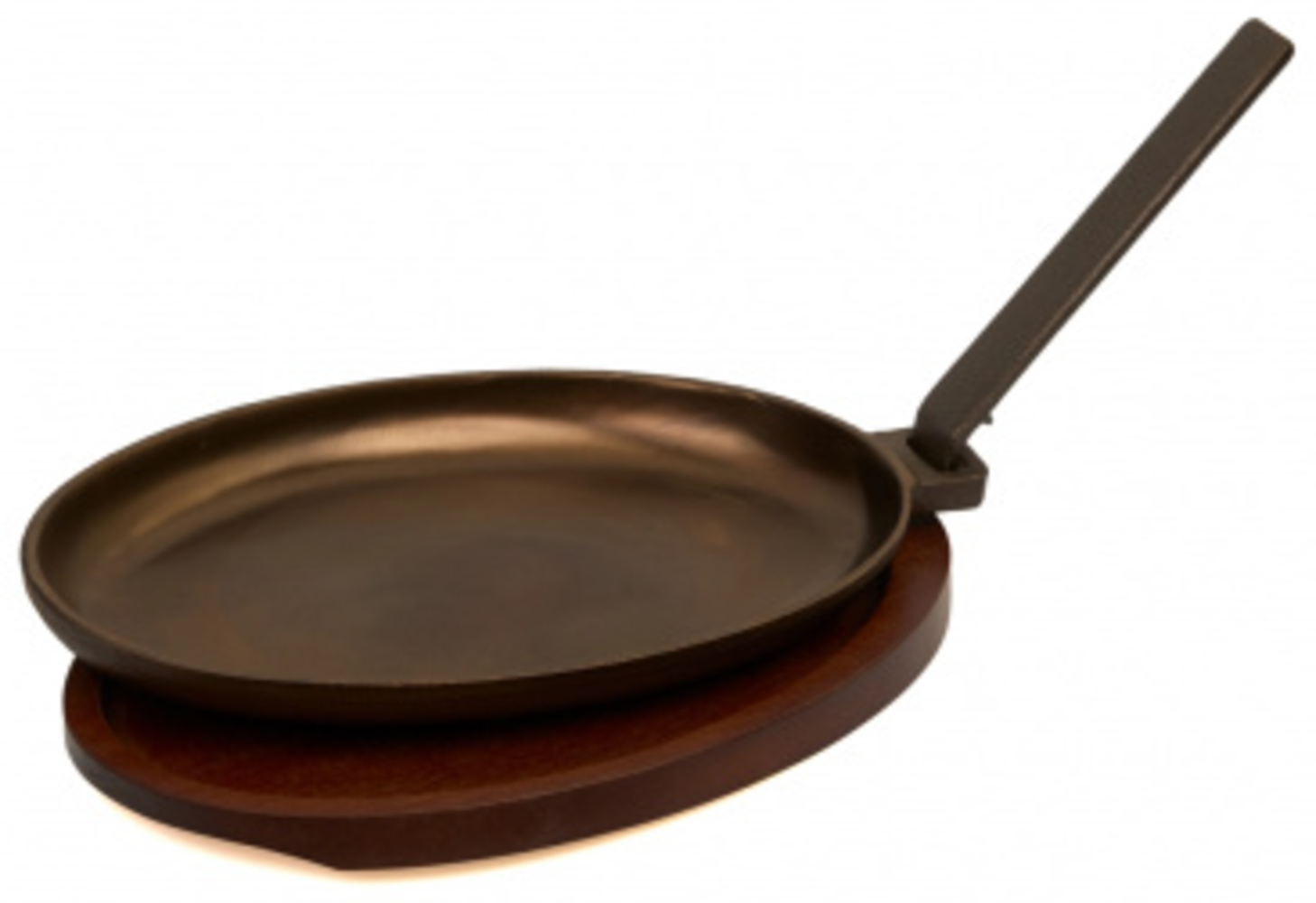 Pott & Flamme Gusseisen Servierpfanne mit abnehmbarem Griff und einer edlen Holzunterlage Bild 1