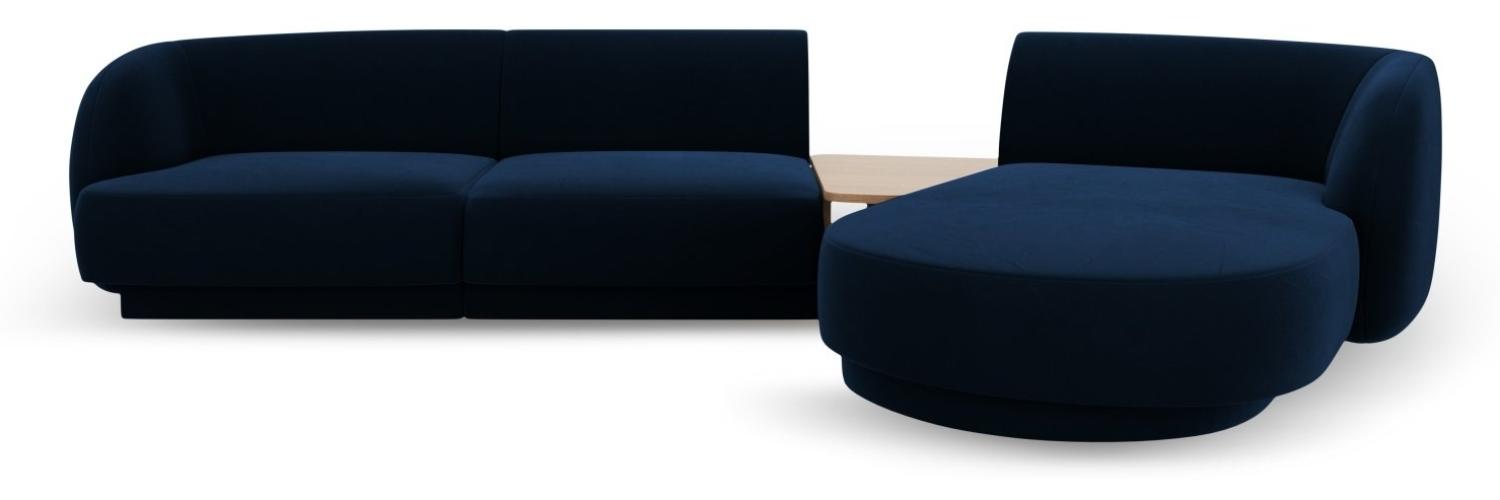 Micadoni Modulares Sofa Miley mit Recamiere 3-Sitzer Rechts Samtstoff Königsblau Bild 1