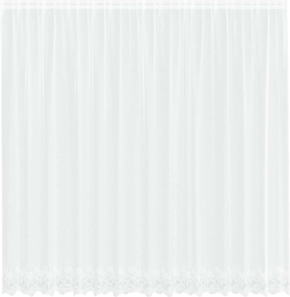 vidaXL Spitzenvorhang mit Vorhängen Floral Weiß 200 x 400 cm Polyester 4107793 Bild 1