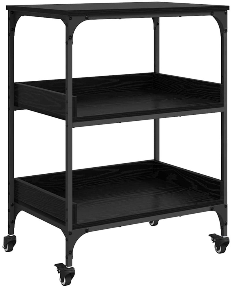 vidaXL Küchentrolley Schwarz Eichen-Optik 60 x 41 x 80,5 cm 883031 Bild 1