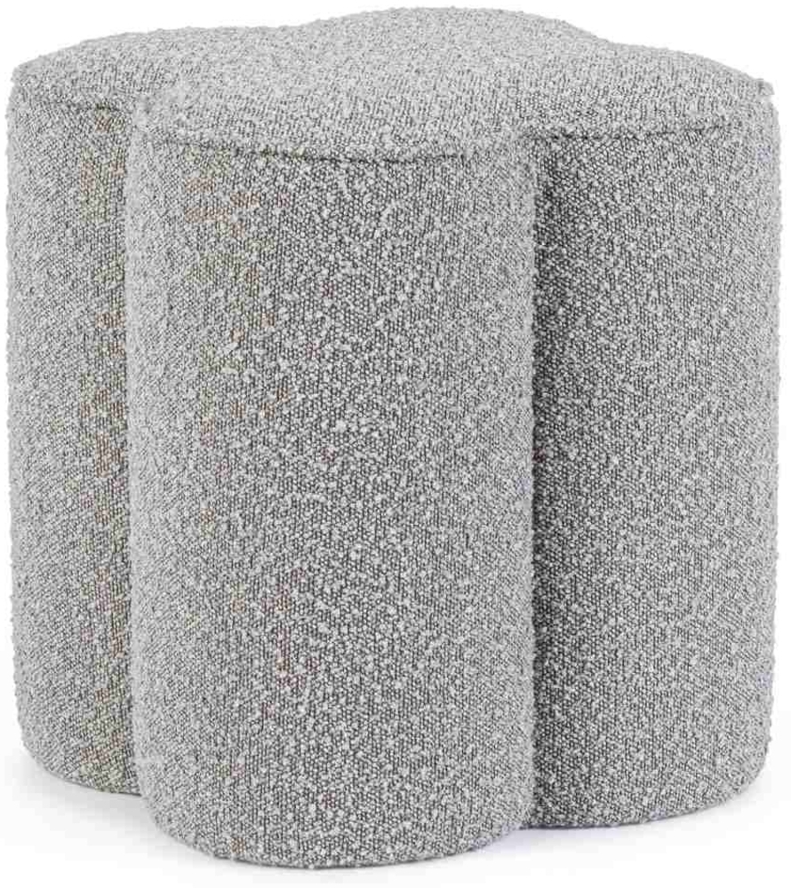 Pouf Cointa aus Boucle-Stoff, Grau, 40x40x45 cm Bild 1