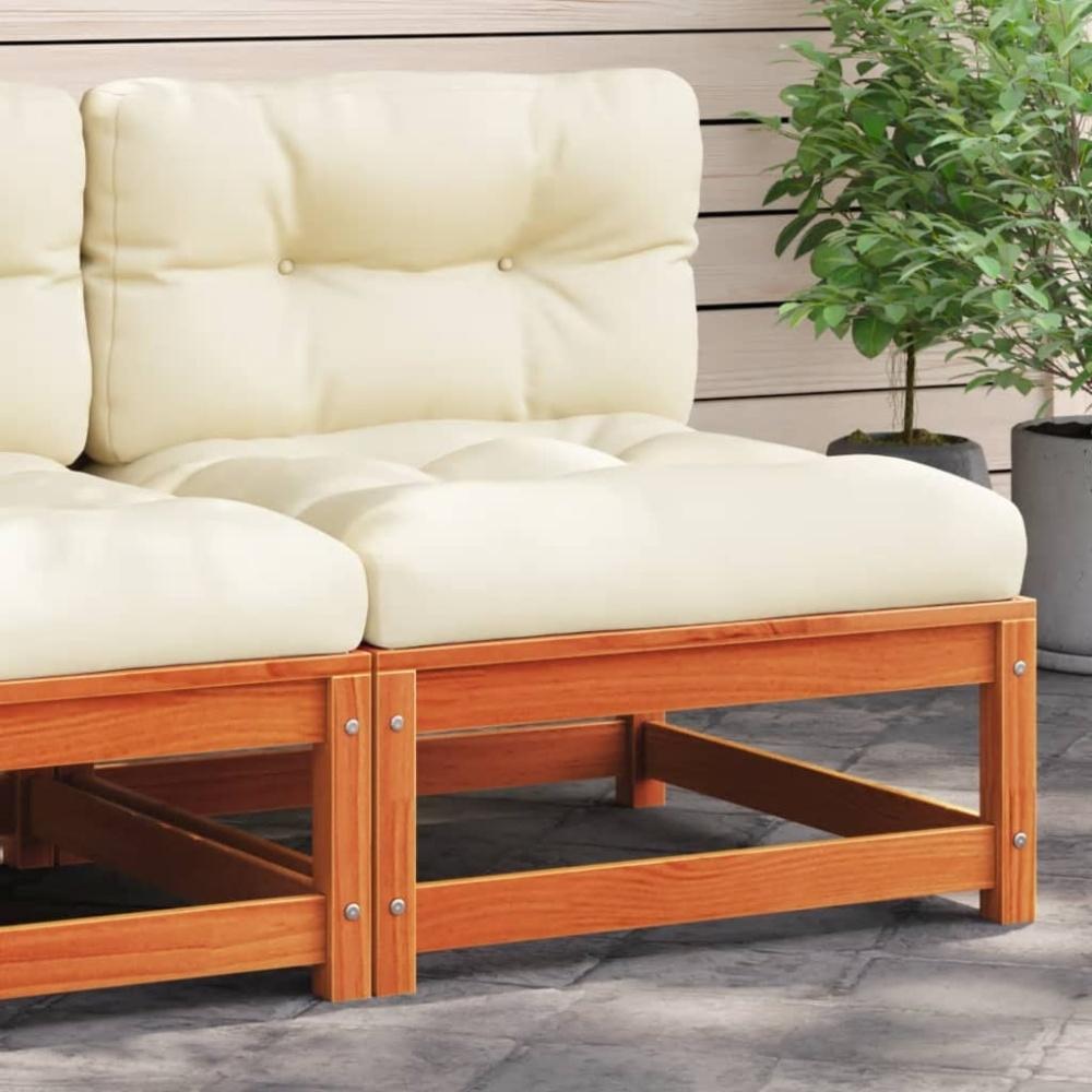 vidaXL Gartensofa ohne Armlehnen mit Kissen Wachsbraun Kiefernholz 838082 Bild 1