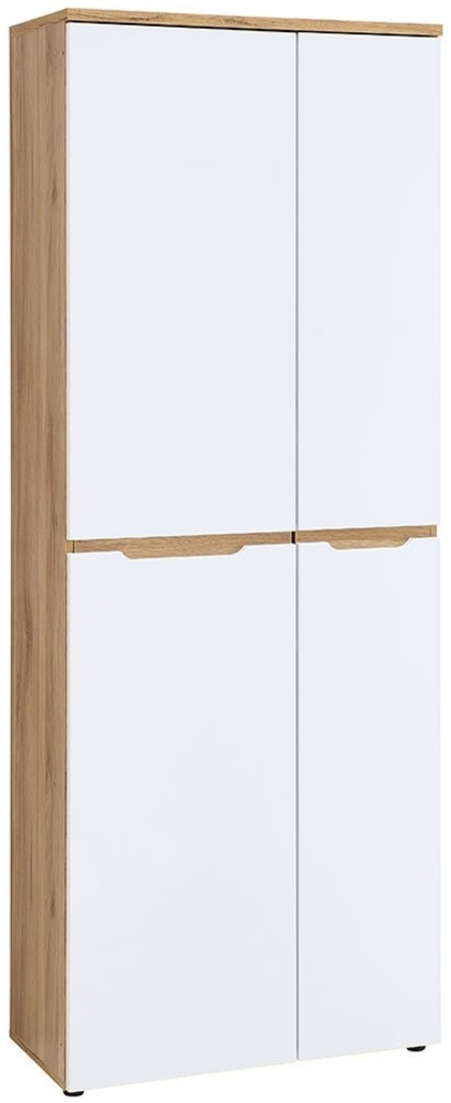 Büroschrank vito Clyde, Holzwerkstoff, Weiß, Holzfarben, 75 x 197 x 38 cm Bild 1