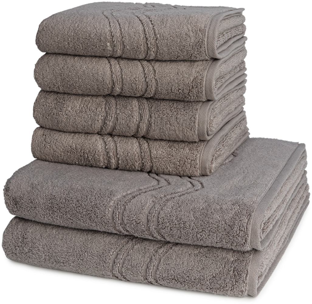 Ross Cashmere feeling 6 tlg. Frottier-Set - 4 X Handtuch (50 X 100cm), 2 X Duschtuch (75 X 140cm) - 520 g/m2 - Flanell Bild 1