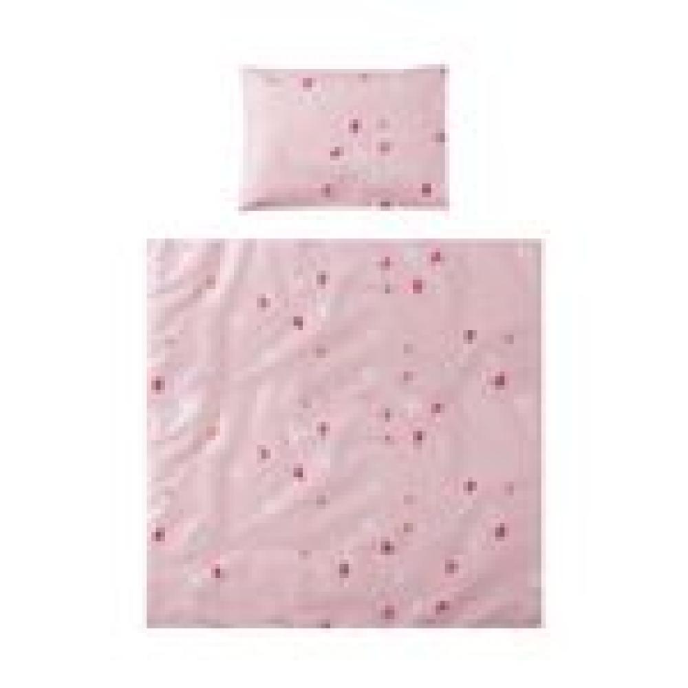 Lorelli Babybettwäsche-Set Eva 5-tlg Decke 75 x 75 cm, Kissen 29 x 42 cm, Bezüge pink Bild 1