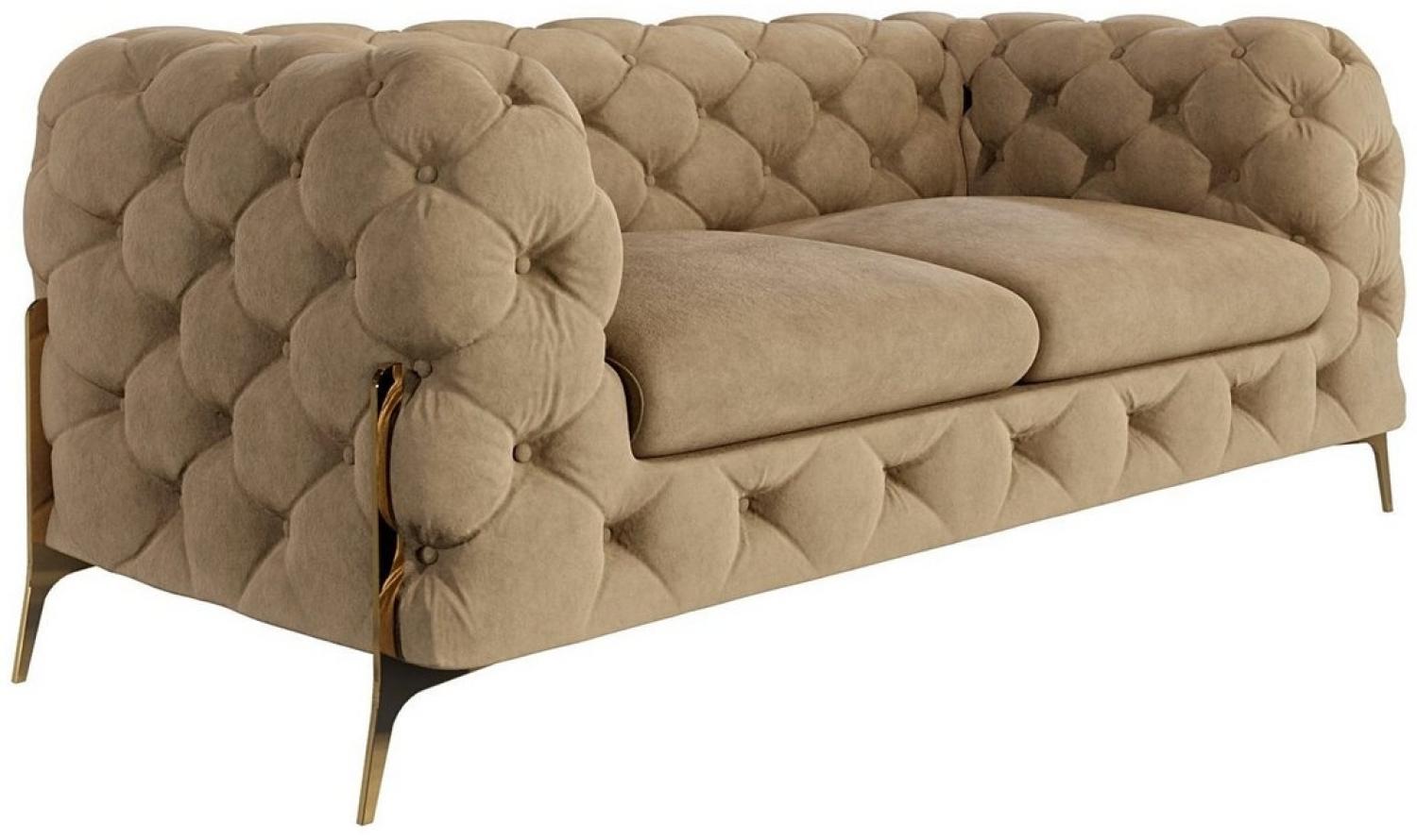 S-Style Möbel Chesterfield-Sofa Ashley Chesterfield Sofa mit Goldene Metall Füßen, mit Wellenfederung Bild 1