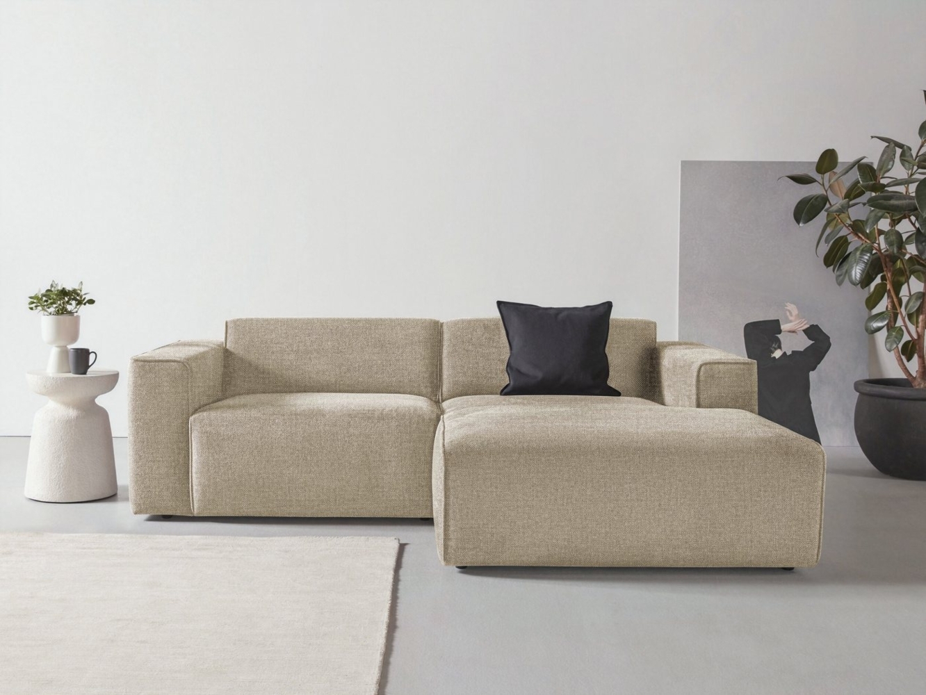 andas Ecksofa Noord, mit Kedernaht, Breite 234 cm, Cord, Struktur, Webstoff Bild 1